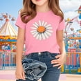 thumbnail image 1 of Spazoro Toddler Girls T-shirts, Crewneck Summer Graphic Casual Short Sleeve Tops Tee Pink Size 7 T, 1 of 4