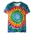 thumbnail image 1 of Spazoro Toddler Girls T-shirts, Crewneck Tie Dye Summer Casual Short Sleeve Tops Tee Multicolor Size 5 T, 1 of 9