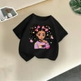 thumbnail image 1 of Spazoro Toddler Girls T-shirts, Graphic Tee Crewneck Casual Summer Short Sleeve Tops Black Size 3-12T, 1 of 3