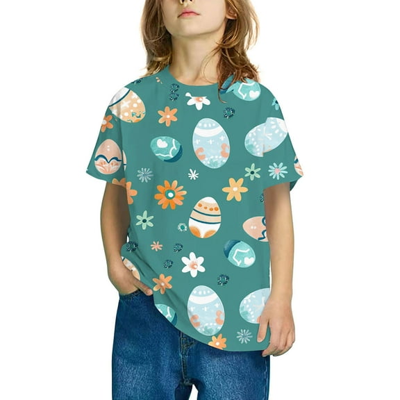 Spazoro Toddler Girls T-shirts, Printed Crewneck Summer Casual Short Sleeve Tops Tee Multicolor Size 3-4T