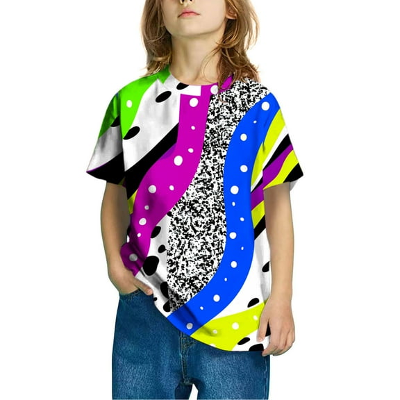 Spazoro Toddler Girls T-shirts, Printed Summer Casual Crewneck Short Sleeve Tops Tee Multicolor Size 3-4T