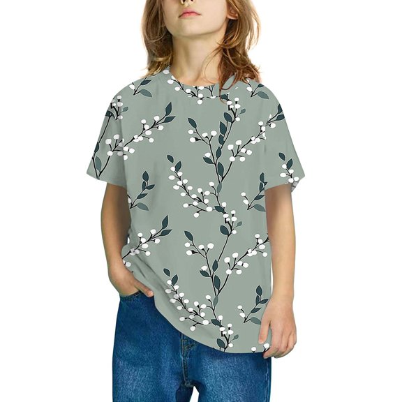 Spazoro Toddler Girls T-shirts, Printed Summer Crewneck Casual Short Sleeve Tops Tee Multicolor Size 3-4T