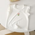 thumbnail image 1 of Spazoro Toddler Girls T-shirts, Solid Color Casual Crewneck Summer Short Sleeve Tops White Size 0-11T, 1 of 3