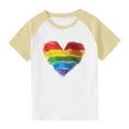 thumbnail image 1 of Spazoro Toddler Girls T-shirts, Summer Casual Graphic Crewneck Short Sleeve Tops Tee Yellow Size 5 T, 1 of 8