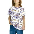 thumbnail image 1 of Spazoro Toddler Girls T-shirts, Summer Crewneck Casual Printed Short Sleeve Tops Tee Multicolor Size 7-8T, 1 of 4