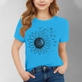 thumbnail image 1 of Spazoro Toddler Girls T-shirts, Summer Graphic Crewneck Casual Short Sleeve Tops Tee Blue Size 12-13T, 1 of 4