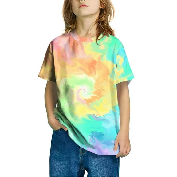 Spazoro Toddler Girls T-shirts, Summer Printed Casual Crewneck Short Sleeve Tops Tee Multicolor Size 4-5T