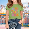 thumbnail image 1 of Spazoro Toddler Girls T-shirts, Summer School Season Printed Casual Crewneck Short Sleeve Tops Green Size 2-15T, 1 of 6