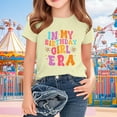 thumbnail image 1 of Spazoro Toddler Girls T-shirts, Summer School Season Printed Crewneck Casual Short Sleeve Tops Yellow Size 2-15T, 1 of 6
