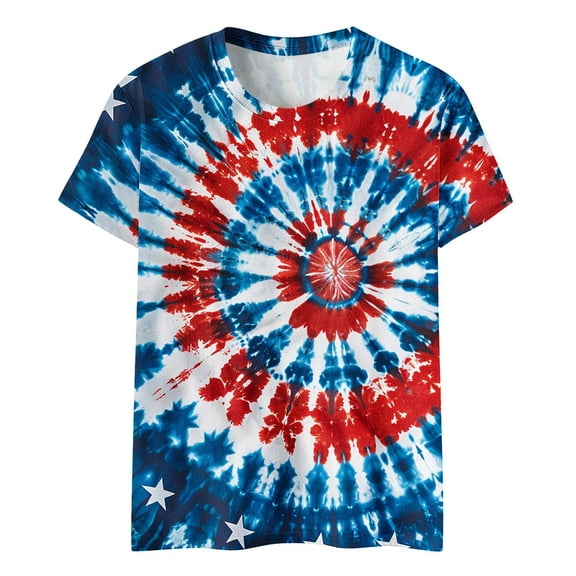 Spazoro Toddler Girls T-shirts, Summer Tie Dye Crewneck Casual Short Sleeve Tops Tee Multicolor Size 5 T