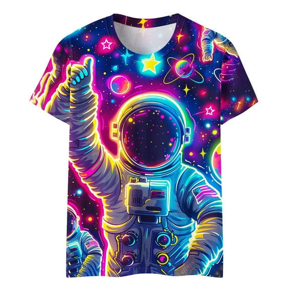 Spazoro Toddler Girls T-shirts, Tie Dye Summer Crewneck Casual Short Sleeve Tops Tee Multicolor Size 7 T