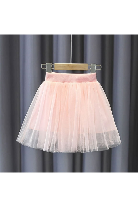 Toddler Girls Tutu Dance Skirts, Bow Knot Solid Mesh Tiered Skirt Princess Skirts for Child Girls Pink Size 5 T
