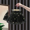 thumbnail image 1 of Spazoro Toddler Girls Tutu Dance Skirts, Bow Knot Tiered Skirt Embroidery Mesh Princess Skirts for Child Girls Black Size 1 T, 1 of 4