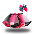 thumbnail image 1 of Spazoro Toddler Girls Tutu Dance Skirts, Leisure Mesh Rainbow Bow Knot Princess Skirts for Child Girls Black Size 2-4 T, 1 of 6