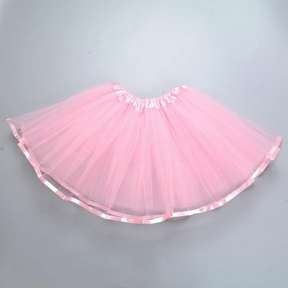 Spazoro Toddler Girls Tutu Dance Skirts, Leisure Solid Mesh Princess Skirts for Child Girls Pink Size 1 T
