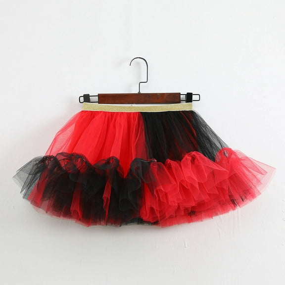 Spazoro Toddler Girls Tutu Dance Skirts, Mesh Solid Bow Knot Leisure Princess Skirts for Child Girls Black Size L