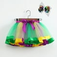 thumbnail image 1 of Spazoro Toddler Girls Tutu Dance Skirts, Rainbow Leisure Bow Knot Mesh Princess Skirts for Child Girls Green Size 9-11 T, 1 of 7