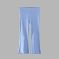 thumbnail image 1 of Spazoro Toddler Girls Wide Leg Leggings, Elastic Waist Yoga Sports Fall and Winter Stretchy Soft & Comfy Outwear Tights Pants Light Blue Size 4 T, 1 of 4