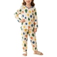 thumbnail image 1 of Spazoro Toddler Kids Girls 2PC 100% Cotton Ouifit Sets, Long Sleeve Fall Winter Cute Print Soft & Comfy Casual Shirts and Pants for Loungewear Multicolor Size 8-9, 1 of 7