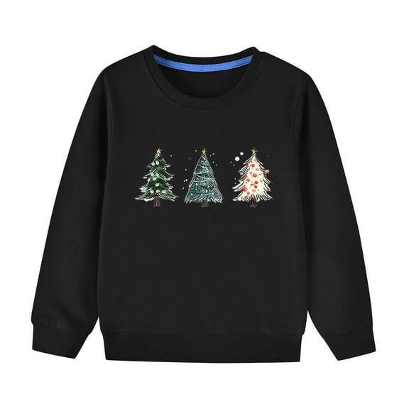 Spazoro Toddler Kids Girls Boys Sweatshirts, Graphic Long Sleeve Crew Neck Fall Winter Tops for Childs Girls Boys Black Size 2-3 T