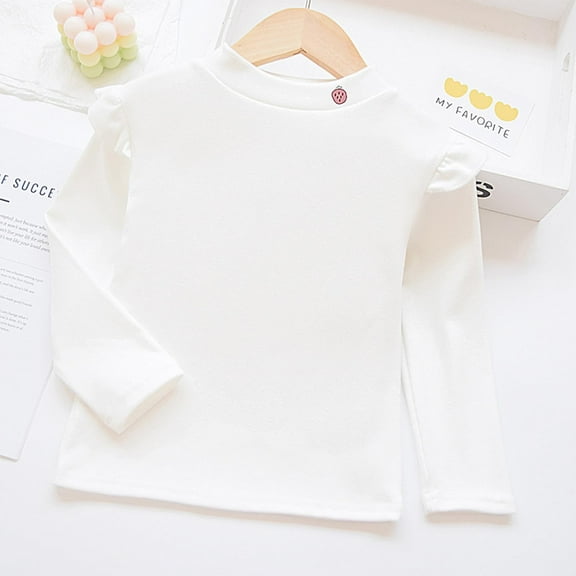 Spazoro Toddler Kids Girls Boys Sweatshirts, Long Sleeve Crew Neck Fall Winter Solid Color Tops for Childs Girls Boys White Size 3 T