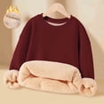 thumbnail image 1 of Spazoro Toddler to Big Girls Sweatshirts, Long Sleeve Crew Neck Fleece Thicken Soft & Warm Casual Pullover Tops for Girls Wine Size 15-16T, 1 of 6