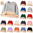 thumbnail image 1 of Spazoro Toddler to Big Girls Sweatshirts, Soft & Warm Crew Neck Long Sleeve Fleece Thicken Casual Pullover Tops for Girls Gray Size 5-6T, 1 of 7