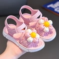 thumbnail image 1 of Spazoro Toddler to Little Girls Sandals Shoes, Flower Rubber Sole Non-Slip Open Toe Summer Slingback Princess Sandals Pink Size 13.5, 1 of 6