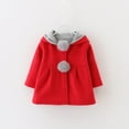 thumbnail image 1 of Spazoro Toddlers Girls Outwear Jackets, Hooded Casual Winter Warm Cute Coats for Girls Red Size 9 Months, 1 of 3