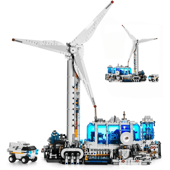 Spcae Station Building Set, Wind Power Station Space Block Set, Home or Office Decor, Creative Spaces Building Block Toy