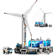 Spcae Station Building Set, Wind Power Station Space Block Set, Home or Office Decor, Creative Spaces Building Block Toy