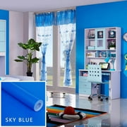 Spdoo 23.6"*15.7" Solid Blue Wallpaper Self-Adhesive Blue Peel And Stick Wallpaper Solid Color PVC Wallpaper Removable Waterproof Wall Sticker Decals Art Mural Drawer Cabinet Liner