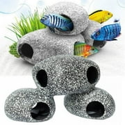 Spdoo Aquarium Cave Decorations Betta Hideout Fish Tank Accessories Shrimp Cichlid Betta Natural Breeding Hiding Cave Stones Small Fish Tank Hideaway Decor