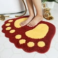thumbnail image 1 of Spdoo Bathroom Rug Mat Non Slip Big Feet Bath Mat Water Absorbent Bath Rug Microfiber Doormat Toilet Bath Carpet For Doormats Tub Shower Machine Washable 19*26 Inch Red, 1 of 6