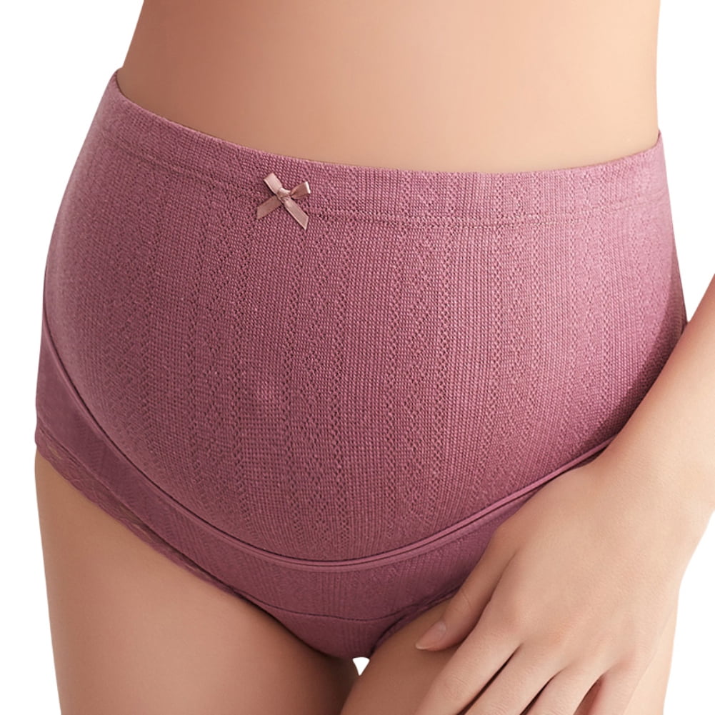 Spdoo Cotton Maternity Panties High Waist Panties for Pregnant Adjustable  Lace Trim Underwear Pregnancy Postpartum Belly Support Briefs