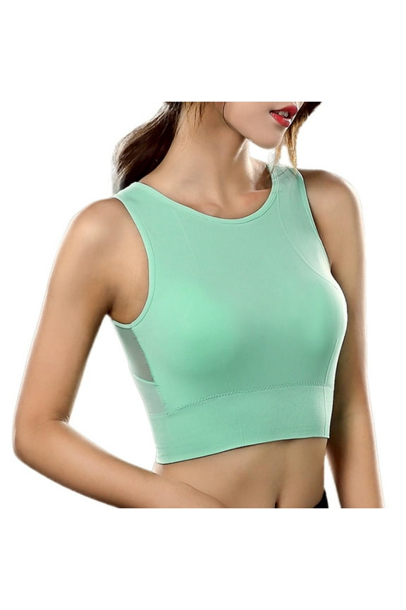 Sports Bra for Young Girls Women, Padded Racerback Sports Bras Medium Support Yoga Bra with Removable Cups