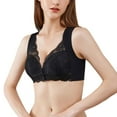 thumbnail image 1 of Spdoo Women Plus Size Lace Bra Black Front Closure Padded Push up Bra, 1 of 8