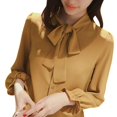 thumbnail image 1 of Spdoo Women Solid Color Long Sleeve Shirt Butterfly Tie Shirt XL, 1 of 6