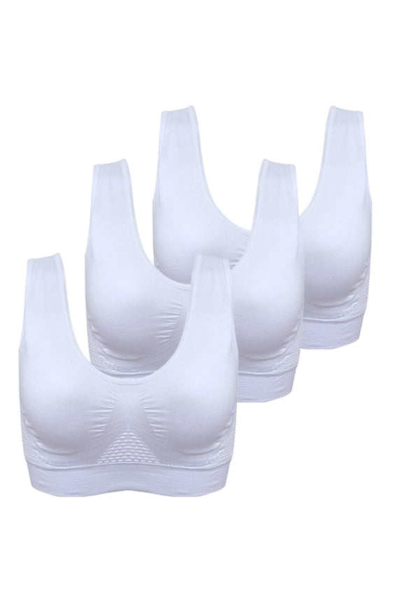 Women's 3 Pack Seamless Comfortable Sports Bra with Removable Pads