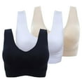 thumbnail image 1 of Popvcly Women's 3 Pack Seamless Comfortable Sports Bra with Removable Pads, 1 of 7