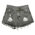 thumbnail image 1 of Spdoo Women's Casual High Rise Denim Shorts Stretch Ripped Raw Hem Jean Shorts Plus Size Summer Hot Pants S-6XL, 1 of 6