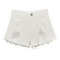 thumbnail image 1 of Spdoo Women's Casual High Rise Denim Shorts Stretch Ripped Raw Hem Jean Shorts Plus Size Summer Hot Pants S-6XL, 1 of 6