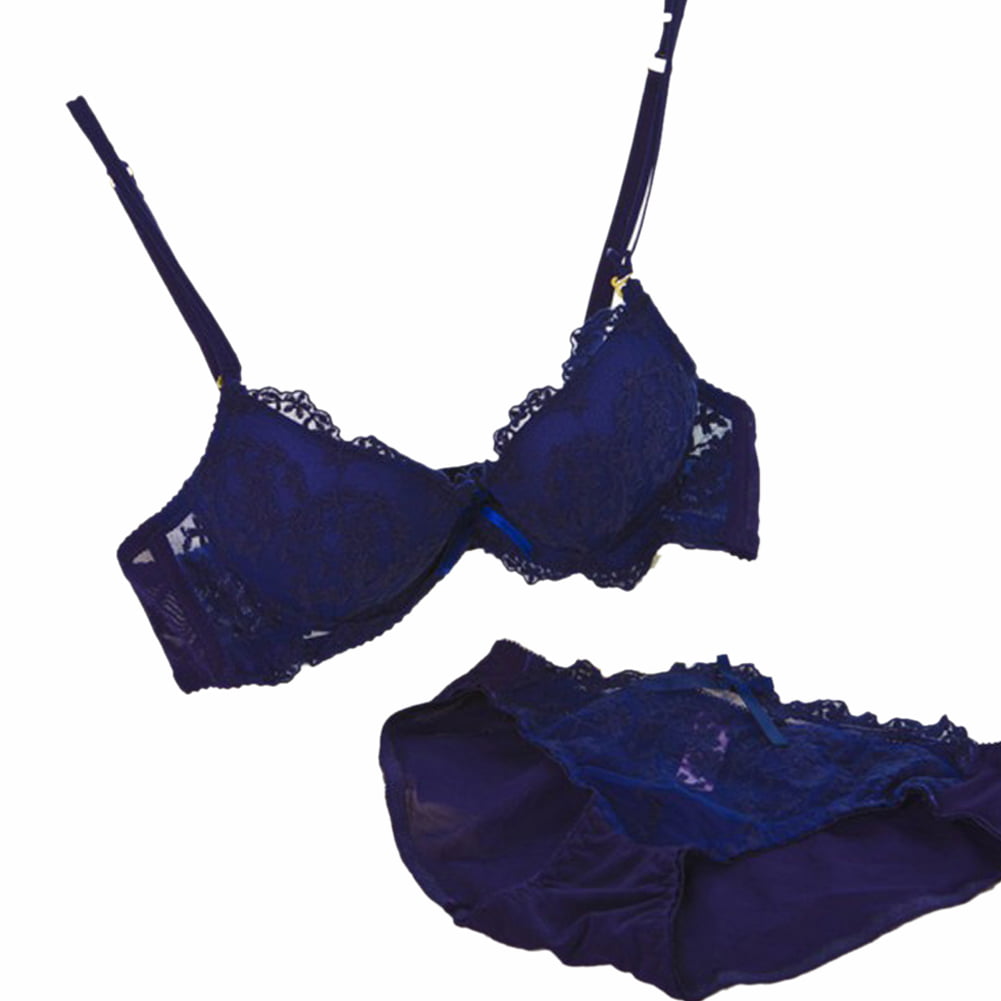 Navy Blue Candy Themed Swarovski Crystal Bra and Panties Set 32B