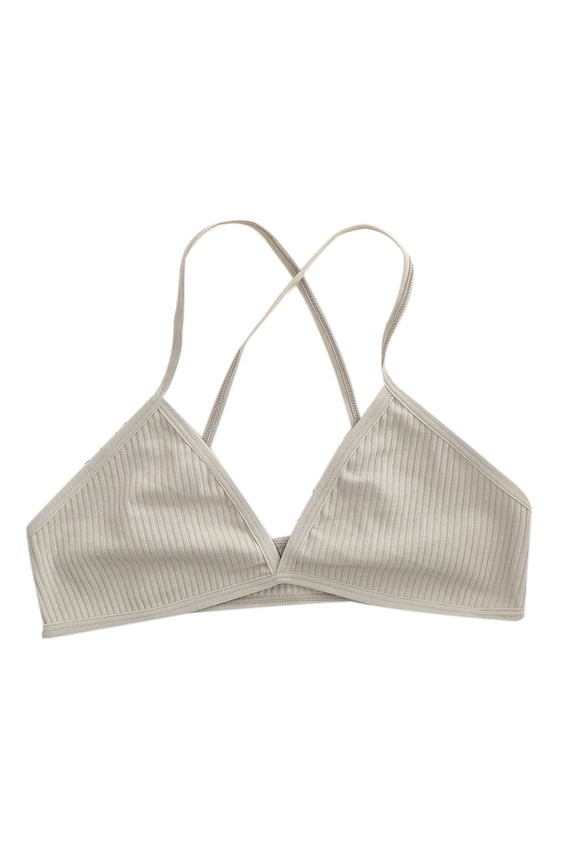 Women’s Modern Cotton Lightly Lined Triangle Unlined Bra Bralette,Gray XL