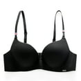 thumbnail image 1 of Spdoo Women's Smoothing T-shirt Bra Push Up Thin Padded Gathering Seamless Wire Free Bra Lingerie Everyday Underwear, Black 36/80B, 1 of 6