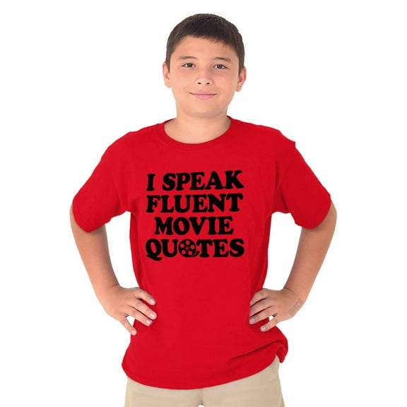 Speak Fluent Movie Quotes Classic Crewneck T Shirts Boy Girl Teen Brisco Brands L