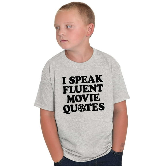 Speak Fluent Movie Quotes Classic Crewneck T Shirts Boy Girl Teen Brisco Brands L