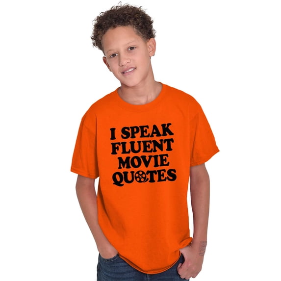 Speak Fluent Movie Quotes Classic Crewneck T Shirts Boy Girl Teen Brisco Brands XS