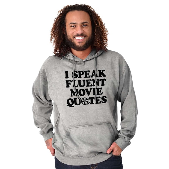 Speak Fluent Movie Quotes Classic Unisex Plus Fleece Graphic Hoodie Brisco Brands 3X
