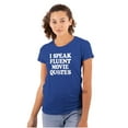 thumbnail image 1 of Speak Fluent Movie Quotes Classic Womens Slim Fit Graphic Tee Brisco Brands X, 1 of 5